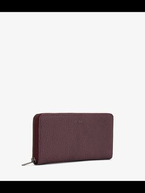 Matt & Nat Textured Zip-Around Wallet in Deep Plum